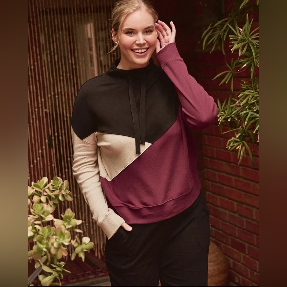 PACT Women's Airplane Colorblock Pullover Organic Cotton